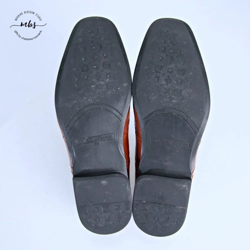 Stacy Adams Garrison Leather Wing‎ Tip Oxfords Brown Men 9.5